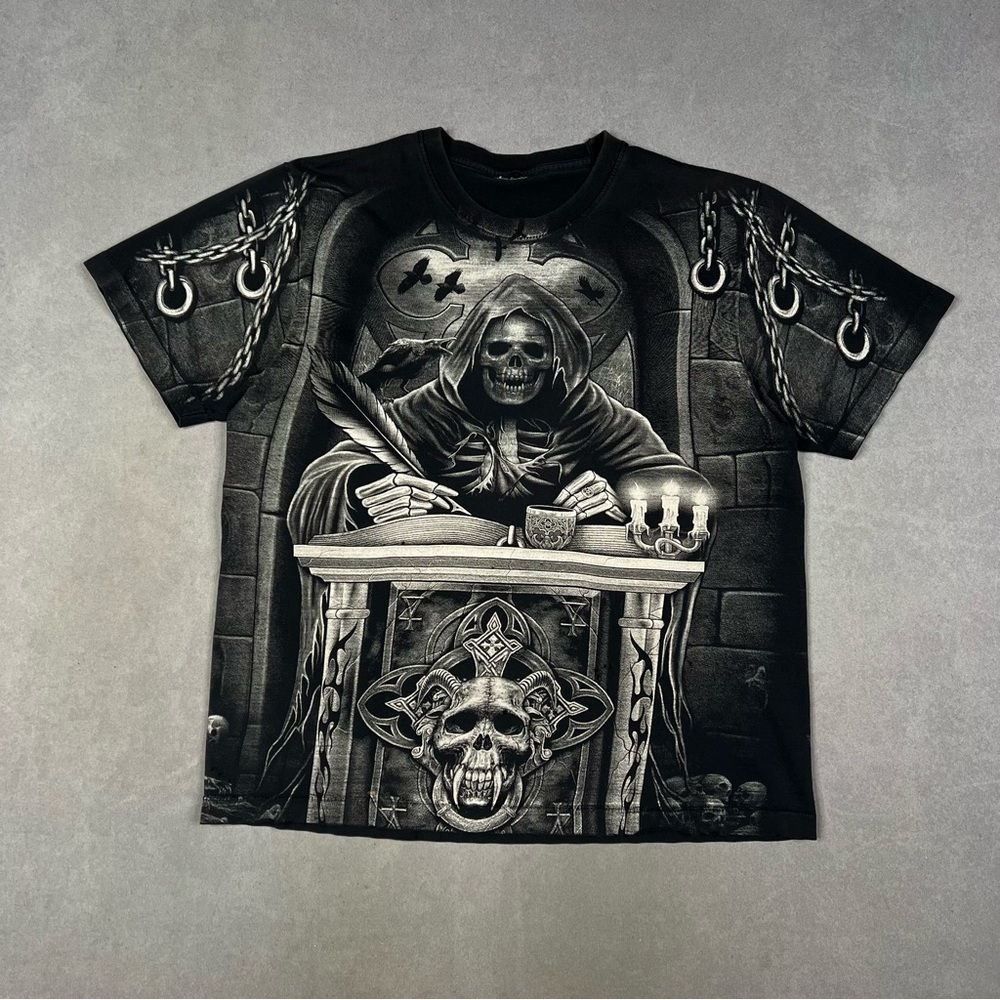 Y2K Skull Black Graphic Men’s Shirt